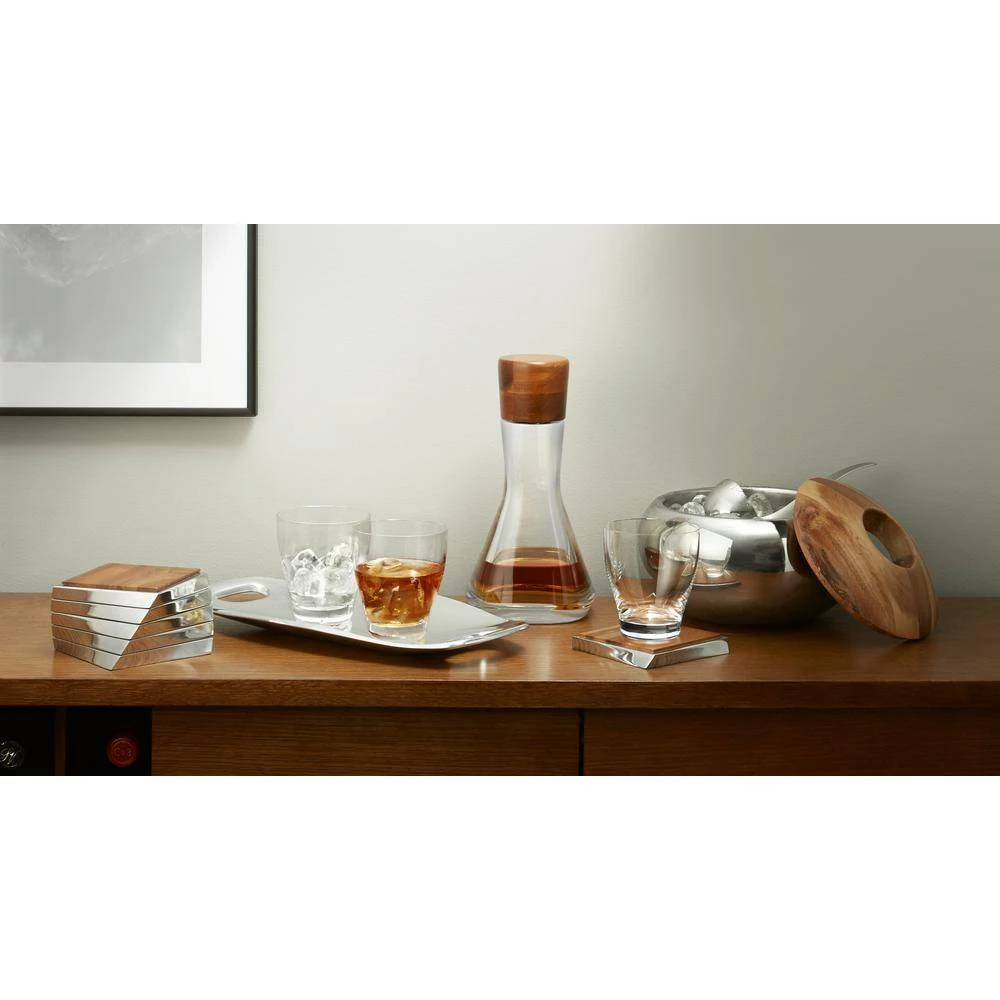 Vie 10 in. Glass and Wood Decanter by NAMBE 6 Vie 10 in. Glass and Wood Decanter by NAMBE - Image 6