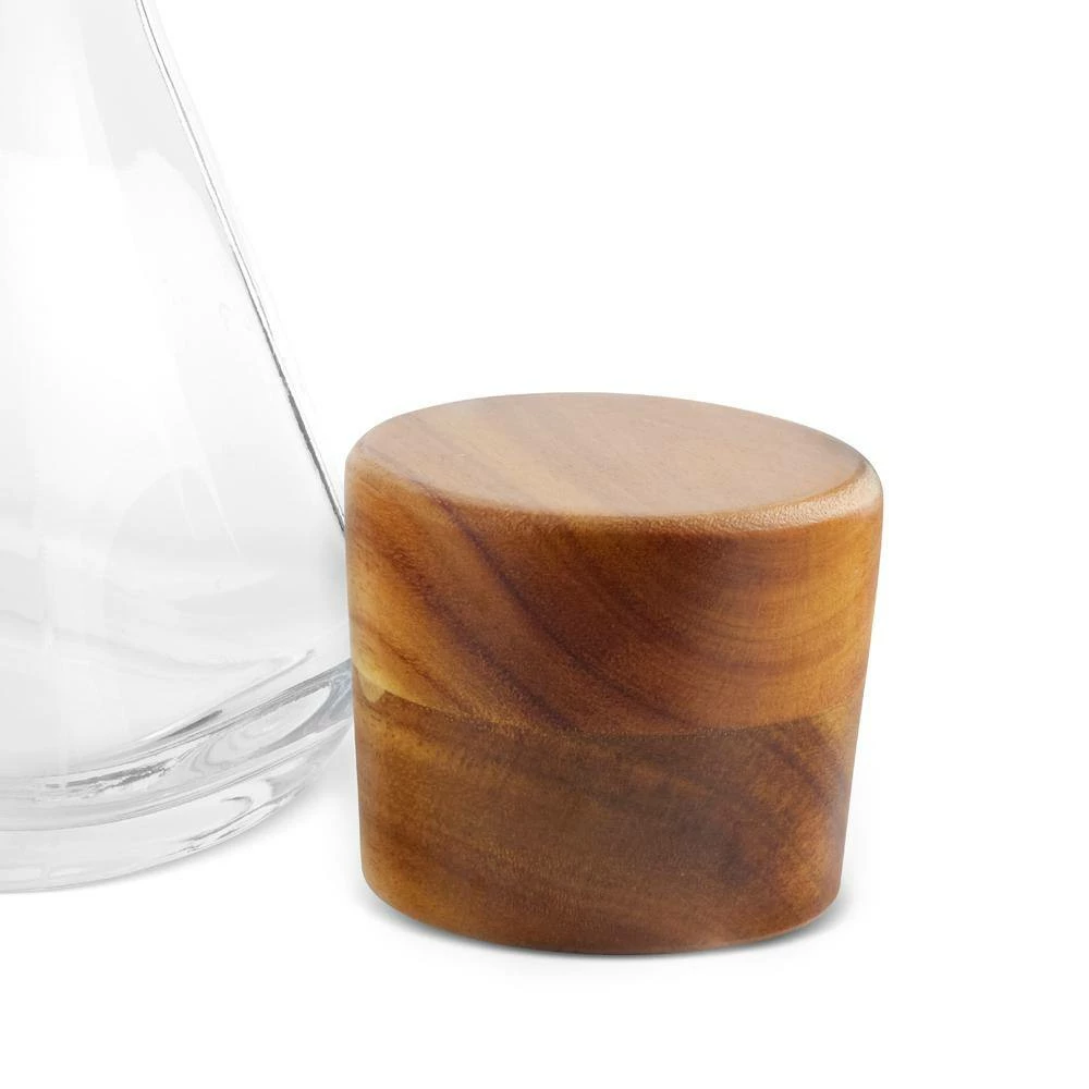 Vie 10 in. Glass and Wood Decanter by NAMBE 4 Vie 10 in. Glass and Wood Decanter by NAMBE - Image 4