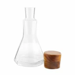 Vie 10 in. Glass and Wood Decanter by NAMBE 8 Vie 10 in. Glass and Wood Decanter by NAMBE -Bar Accessories Sales nambe decanters mt1098 c3 1000