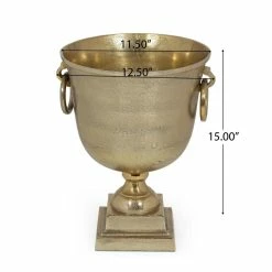 Therese Raw Gold Aluminum Champagne Cooler by Noble House -Bar Accessories Sales noble house ice buckets 105328 c3 1000