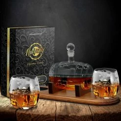 25 oz. Glass Wine and Whiskey Decanter Aerator Set with Whiskey Glasses by NutriChef -Bar Accessories Sales nutrichef decanters ncgds19 44 1000