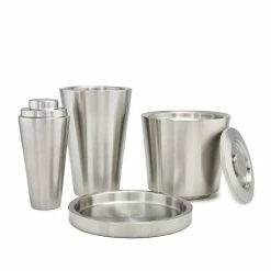 4-Piece "Pixa Tower" Stackable Stainless Steel Bar Set by Old Dutch -Bar Accessories Sales old dutch cocktail sets 2583 4f 1000