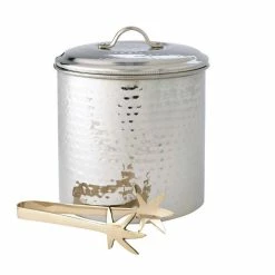 3 Qt. Hammered Stainless Steel Ice Bucket with Liner and Tongs by Old Dutch -Bar Accessories Sales old dutch ice buckets 976 4f 1000