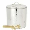3 Qt. Hammered Stainless Steel Ice Bucket with Liner and Tongs by Old Dutch
