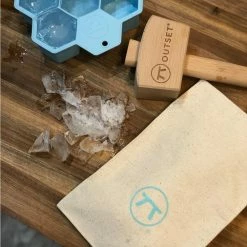 Lewis Light Brown Wood Bag and Ice Mallet by Outset -Bar Accessories Sales outset cocktail sets 76484 31 1000