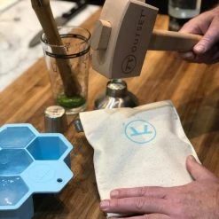 Lewis Light Brown Wood Bag and Ice Mallet by Outset -Bar Accessories Sales outset cocktail sets 76484 4f 1000