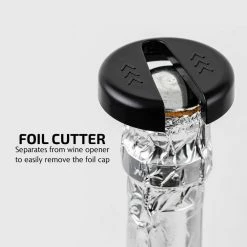 Modern Silver Wine Opener with Foil Cutter, LED, Cordless Stainless Steel (WO1381S) by OVENTE -Bar Accessories Sales ovente wine openers wo1381s 1f 1000