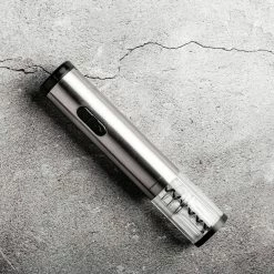 Modern Silver Wine Opener with Foil Cutter, LED, Cordless Stainless Steel (WO1381S) by OVENTE -Bar Accessories Sales ovente wine openers wo1381s 31 1000