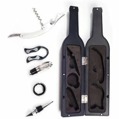 Wine Bottle Corkscrew and Accessory Set by Ozeri -Bar Accessories Sales ozeri cocktail sets ow06a 4f 1000