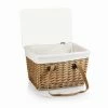 Canasta Natural Wicker Wood Picnic Basket with Brown Lid by Picnic Time
