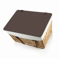 Canasta Grande Natural Wicker Wood Picnic Basket With Brown Lid by Picnic Time -Bar Accessories Sales picnic time wine totes 119 00 190 000 0 76 1000