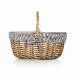 Country Blue Wood Picnic Basket by Picnic Time -Bar Accessories Sales picnic time wine totes 138 00 211 000 0 44 1000