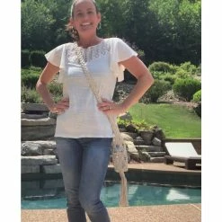 Ivory Macrame Water Bottle Holder by Primitive Planters -Bar Accessories Sales primitive planters cocktail sets 9451 31 1000