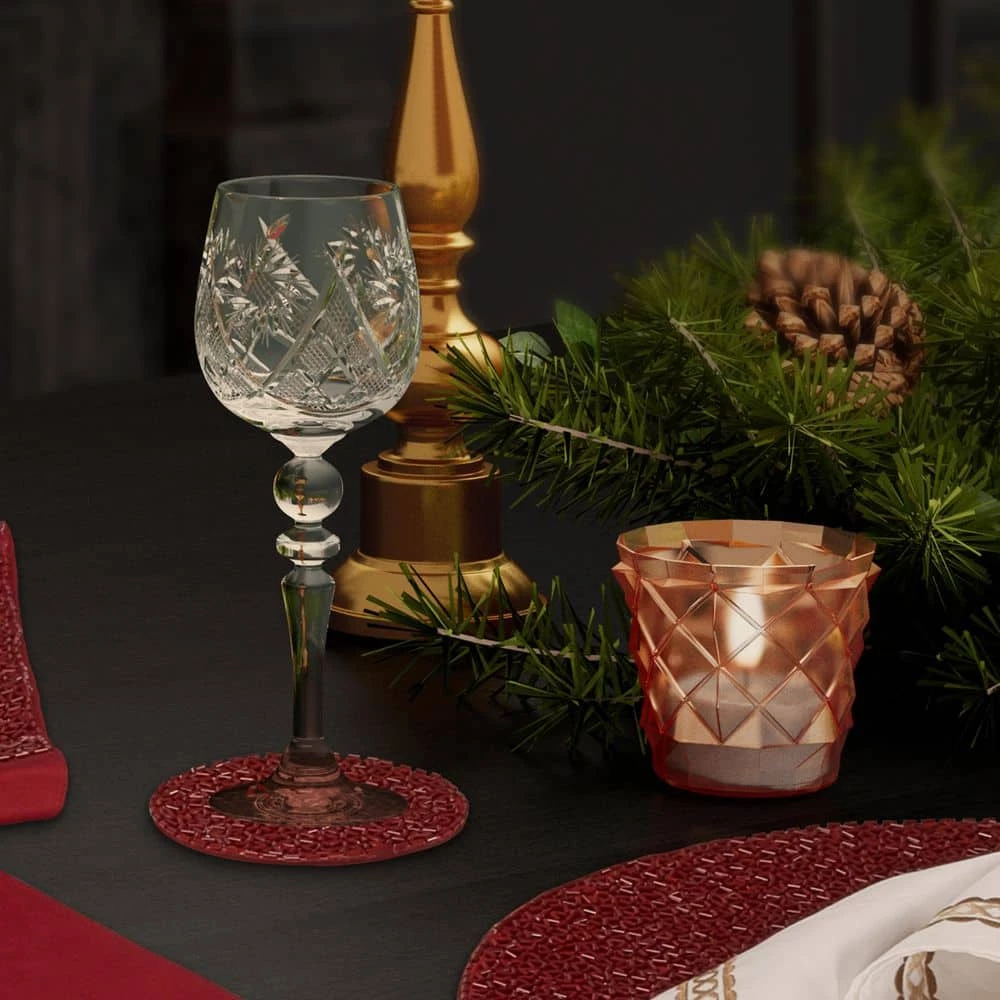 Shimmer Crimson Red Polyester Coasters 4-Piece Set by Unbranded 2 Shimmer Crimson Red Polyester Coasters 4-Piece Set by Unbranded - Image 2