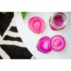 Pink and Gold Agate Coasters (Set of 4) by Unbranded -Bar Accessories Sales reds pinks coasters 94067 4f 1000