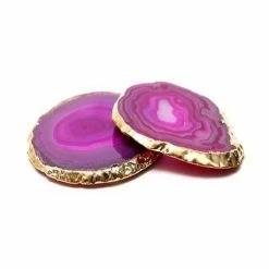 Pink and Gold Agate Coasters (Set of 4) by Unbranded