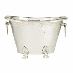 2-Bottle Silver Aluminum Traditional Wine Holder by Litton Lane -Bar Accessories Sales silver litton lane ice buckets 040160 66 1000
