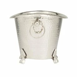 2-Bottle Silver Aluminum Traditional Wine Holder by Litton Lane -Bar Accessories Sales silver litton lane ice buckets 040160 77 1000
