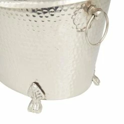 2-Bottle Silver Aluminum Traditional Wine Holder by Litton Lane -Bar Accessories Sales silver litton lane ice buckets 040509 40 1000