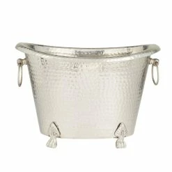 2-Bottle Silver Aluminum Traditional Wine Holder by Litton Lane -Bar Accessories Sales silver litton lane ice buckets 040509 66 1000