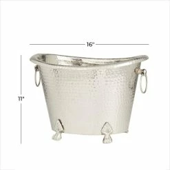 2-Bottle Silver Aluminum Traditional Wine Holder by Litton Lane -Bar Accessories Sales silver litton lane ice buckets 040509 c3 1000