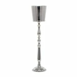 2-Bottle Silver Aluminum Traditional Wine Holder by Litton Lane -Bar Accessories Sales silver litton lane ice buckets 041103 66 1000