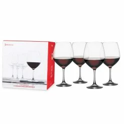 25 oz. Burgundy Wine Glasses European-Made Lead-Free Crystal, Classic Stemmed, Dishwasher Safe, Gift Set (Set of 4) by Spiegelau