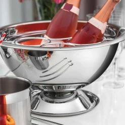 12 qt. Stainles Steel Champagne Cooler with 4-Bottle Insert by Tramontina -Bar Accessories Sales tramontina wine chillers 80211 001ds 1f 1000