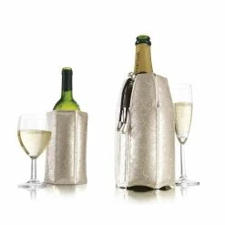 Gold Wine and Champagne Active Cooler (Set of 2) by VACU VIN -Bar Accessories Sales vacu vin wine chillers 3887560 usa 4f 1000