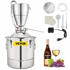 Water Alcohol Distiller 8 Gal. 304 Stainless Steel Still Oxygen-Free Steaming Home Distillery Kit for Purer Whiskey by VEVOR