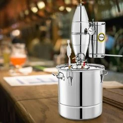 5.3 Gal. Water Alcohol Distiller 304 Stainless Steel Alcohol Still with Vinometer Kit for DIY Whisky Wine Brandy, Silver by VEVOR -Bar Accessories Sales vevor cocktail sets ngzlq20l000000001v1 31 1000