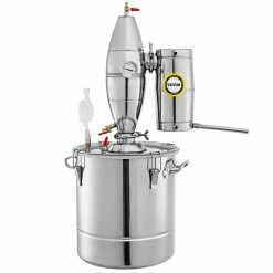 13.2 Gal. Water Alcohol Distiller Stainless Steel Wine Making Boiler Home Kit with Thermometer for DIY Whiskey, Silver by VEVOR