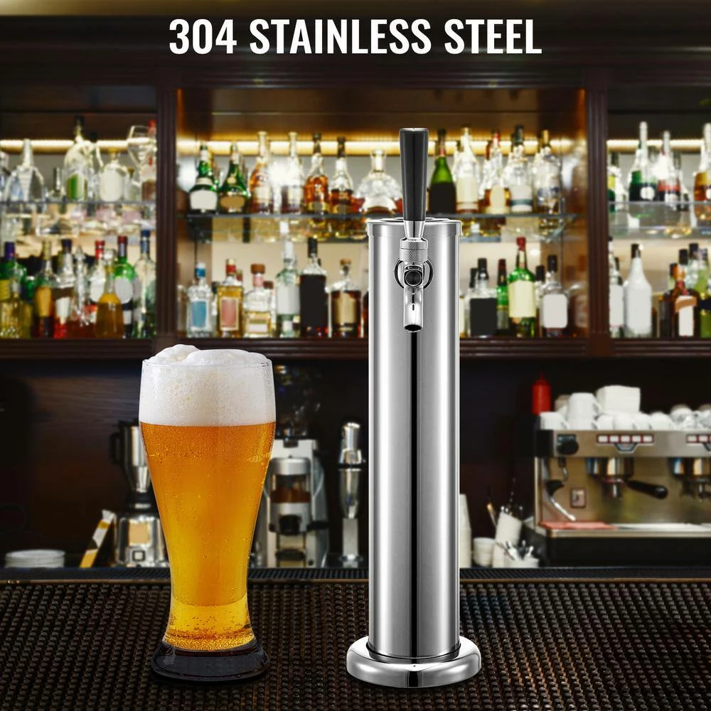 Beer Tower Stainless Steel Single Faucet Kegerator Tower 3 in. Dia. Column Beer Dispenser Tower With Hose, Wrench, Cover by VEVOR 2 Beer Tower Stainless Steel Single Faucet Kegerator Tower 3 in. Dia. Column Beer Dispenser Tower With Hose, Wrench, Cover by VEVOR - Image 2
