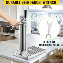 Kegerator Tower Silver Kit Single Tap Stainless Steel Deluxe Kegerator Tower Kit with Removable Drip Tray for Home by VEVOR -Bar Accessories Sales vevor cocktail sets pjzdttpqbfpqgz001v0 44 1000