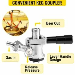 Kegerator Tower Silver Kit Single Tap Stainless Steel Deluxe Kegerator Tower Kit with Removable Drip Tray for Home by VEVOR -Bar Accessories Sales vevor cocktail sets pjzdttpqbfpqgz001v0 4f 1000