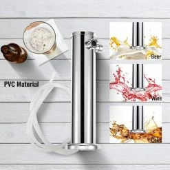 Beer Tower 3 in. Dia. Silver Column Stainless Steel Draft Double Adjustable Faucet Kegerator Tower for Home and Bar by VEVOR -Bar Accessories Sales vevor cocktail sets pjzsthtdjltpjt001v0 fa 1000