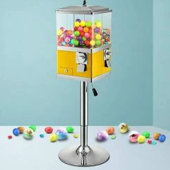 3 Head Candy Machine 1 in. Gumball Vending Machine with Stand and Adjustable Candy Outlet Size for Gaming Stores, Yellow by VEVOR -Bar Accessories Sales vevor cocktail sets tgj3g000000000001v0 31 1000