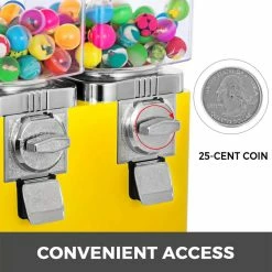 3 Head Candy Machine 1 in. Gumball Vending Machine with Stand and Adjustable Candy Outlet Size for Gaming Stores, Yellow by VEVOR -Bar Accessories Sales vevor cocktail sets tgj3g000000000001v0 4f 1000
