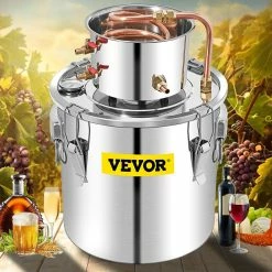 Alcohol Still 13.2 Gal. Capacity Stainless Steel Whiskey Distilling Kit with Build in Thermometer for DIY Alcohol Silver by VEVOR -Bar Accessories Sales vevor cocktail sets zlqdlntdbm50l0c7zv1 31 1000