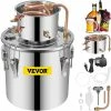 Alcohol Distiller 3 Gal. Stainless Steel Whiskey Making Kit with Circulating Pump & Build-In Thermometer for DIY Alcohol by VEVOR