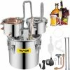 Alcohol Still 3 Gal. Stainless Steel Alcohol Distiller Home Brewing Kit with Copper Tube & Water Pump for DIY Whiskey by VEVOR