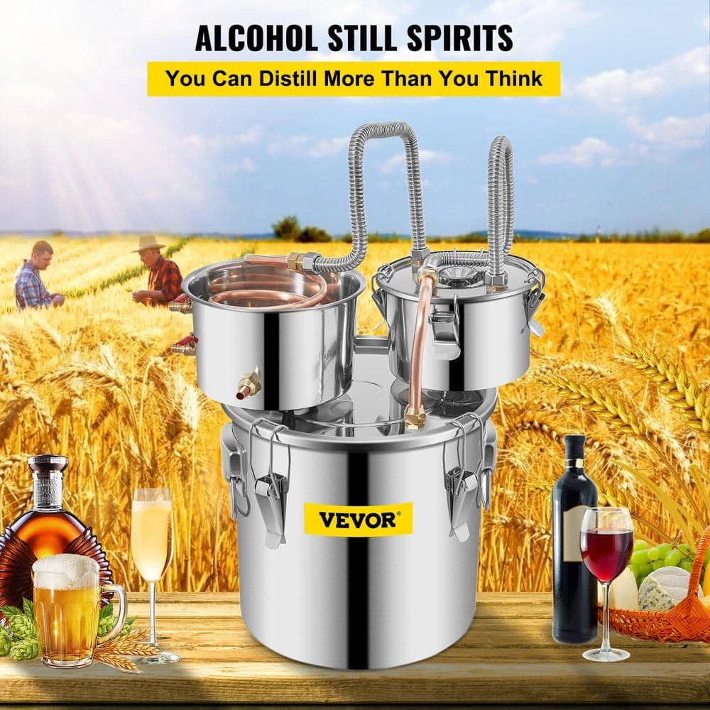 Alcohol Still 3 Gal. Stainless Steel Alcohol Distiller Home Brewing Kit with Copper Tube & Water Pump for DIY Whiskey by VEVOR 2 Alcohol Still 3 Gal. Stainless Steel Alcohol Distiller Home Brewing Kit with Copper Tube & Water Pump for DIY Whiskey by VEVOR - Image 2