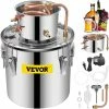 Alcohol Still 5 Gal. Stainless Steel Distillery Kit with Circulating Pump & Build-In Thermometer for DIY Alcohol by VEVOR