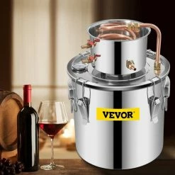5 Gal. Alcohol Still Stainless Steel Water Alcohol Distiller Copper Tube Home Brewing Kit for DIY Whisky Wine Brandy by VEVOR -Bar Accessories Sales vevor cocktail sets zlsj5galzlq000001v0 31 1000