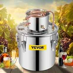 Alcohol Still 8 Gal. Stainless Steel Water Alcohol Distiller Home Brewing Kit Build-in Thermometer for DIY Wine by VEVOR -Bar Accessories Sales vevor cocktail sets zlsj8galzlq000001v0 31 1000