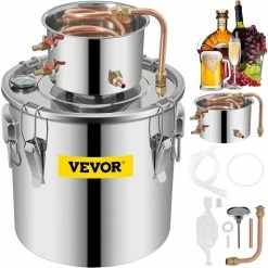 Alcohol Still 8 Gal. Stainless Steel Water Alcohol Distiller Home Brewing Kit Build-in Thermometer for DIY Wine by VEVOR
