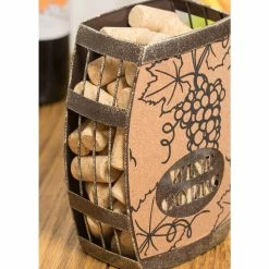 Vintage Decorative Metal Barrel Shaped Tabletop Countertop Wine Cork Holder by Vintiquewise -Bar Accessories Sales vintiquewise cocktail sets qi003566 44 1000