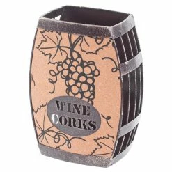 Vintage Decorative Metal Barrel Shaped Tabletop Countertop Wine Cork Holder by Vintiquewise -Bar Accessories Sales vintiquewise cocktail sets qi003566 4f 1000