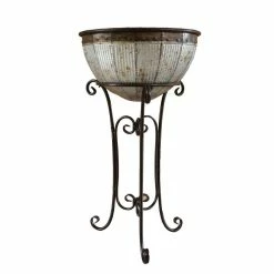 Galvanized Metal Standing Beverage Cooler Tub with Liner by Vintiquewise 7 Galvanized Metal Standing Beverage Cooler Tub with Liner by Vintiquewise -Bar Accessories Sales vintiquewise ice buckets qi003628 4f 1000