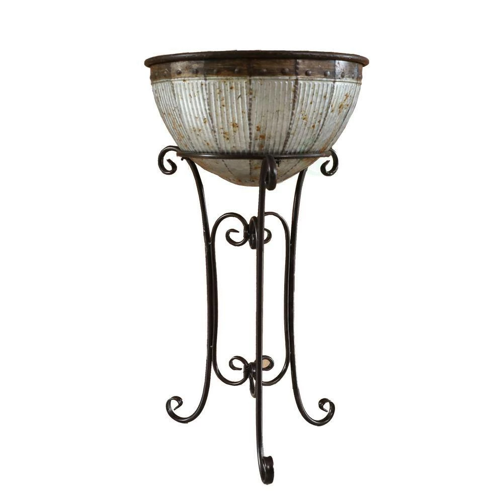 Galvanized Metal Standing Beverage Cooler Tub with Liner by Vintiquewise 3 Galvanized Metal Standing Beverage Cooler Tub with Liner by Vintiquewise - Image 3